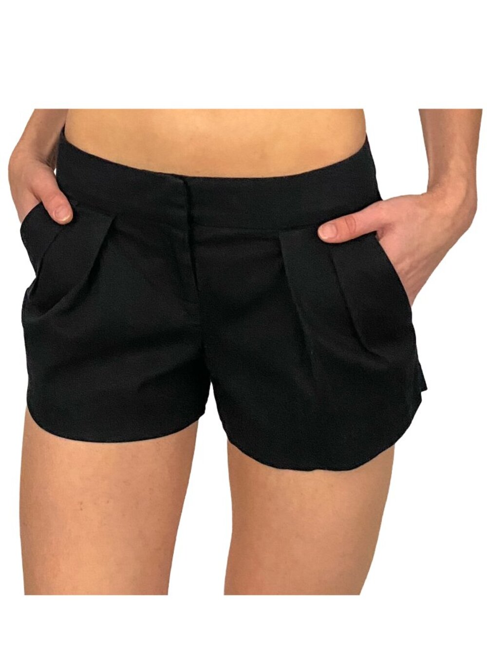 romeo & juliet couture black pleated trouser shorts
